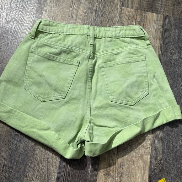 Women’s shorts Wild Fable Highest Rise Green Checkered Mom Shorts size 4 - Picture 6 of 10